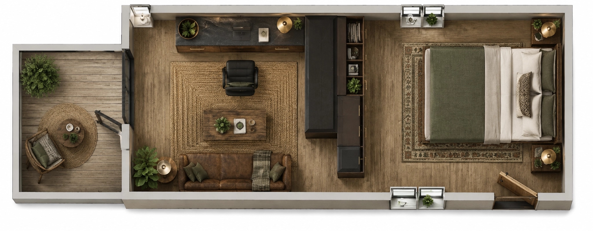 Rustic Living Room design — interior photo by GenRoom AI