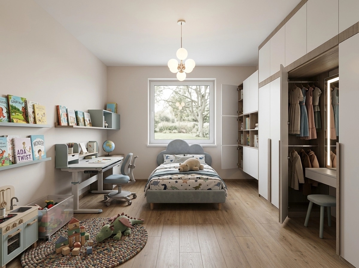Contemporary Kids Room design — interior photo by GenRoom AI