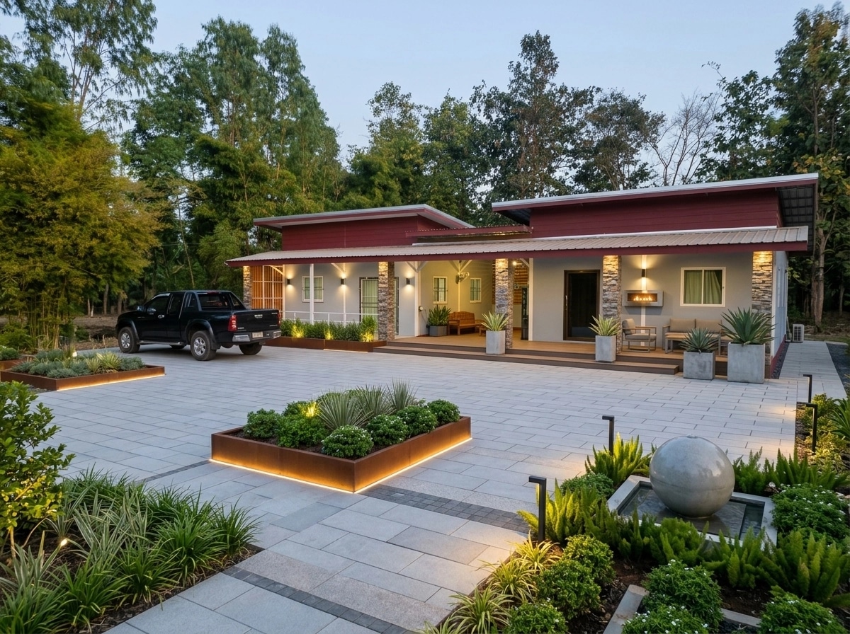 Landscape design in Contemporary Yard style — Yard by GenRoom AI