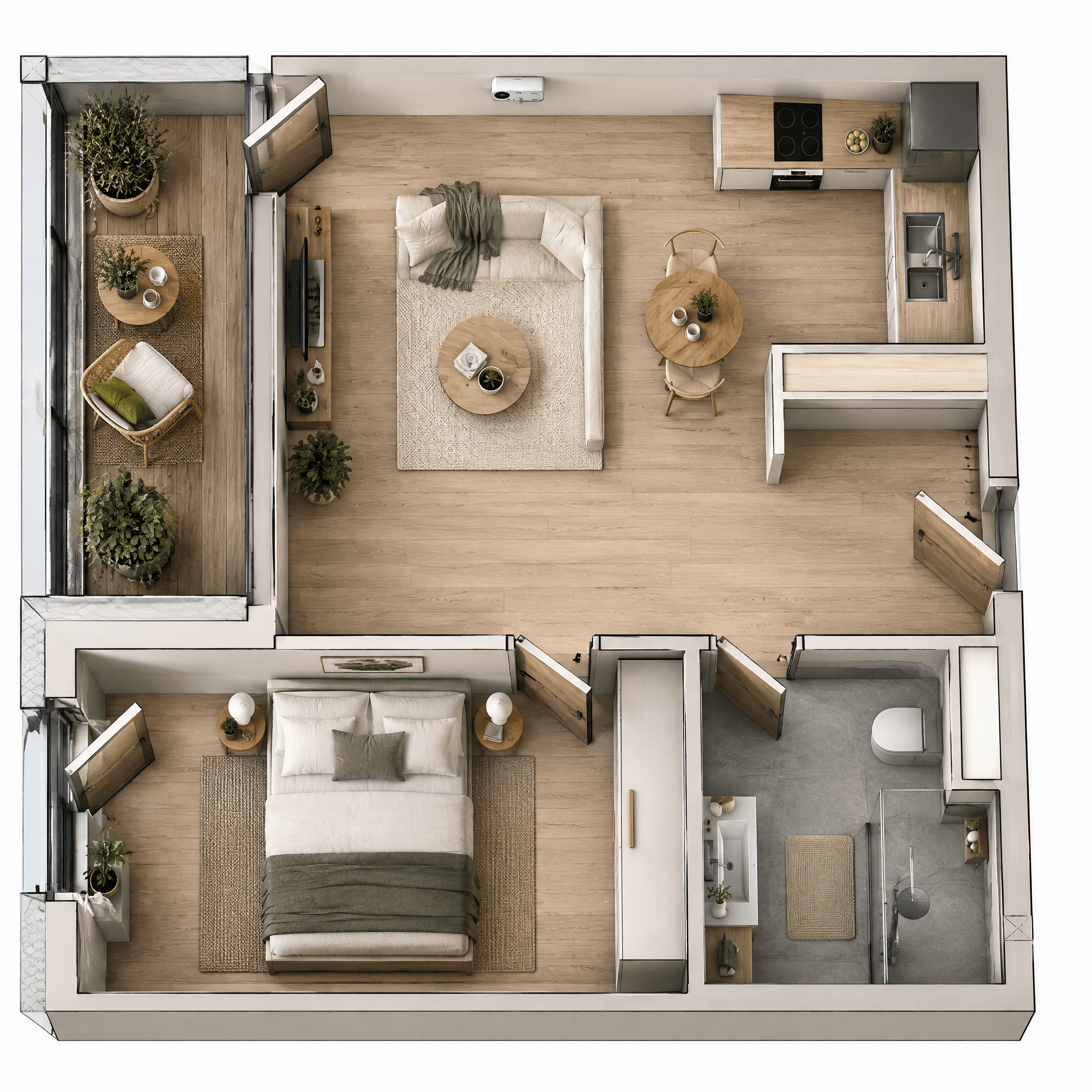 Interior design in Scandinavian style — Living Room by GenRoom AI