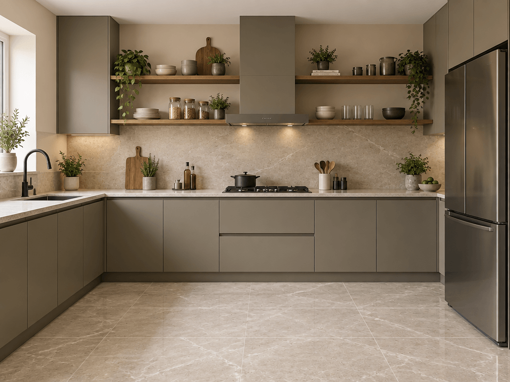 Kitchen interior in Neoclassic style — photo by GenRoom AI