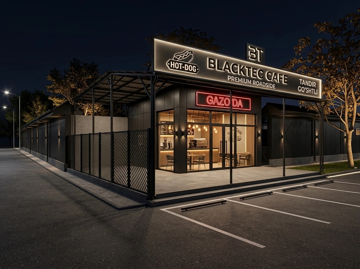Facade design in Blacktec Facade style — Facade by GenRoom AI