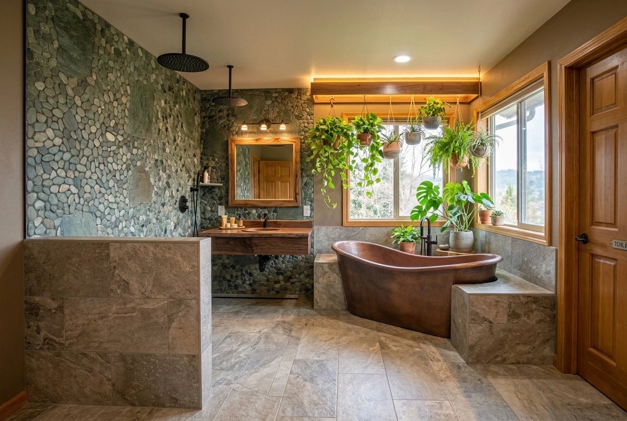 Biophilic Banheiro design — interior photo by GenRoom AI