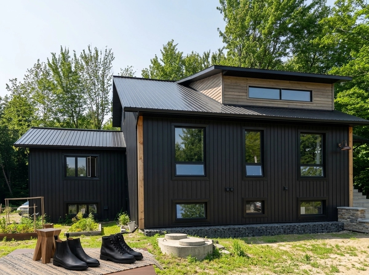 Facade design in Barnhouse Facade style — photo by GenRoom AI