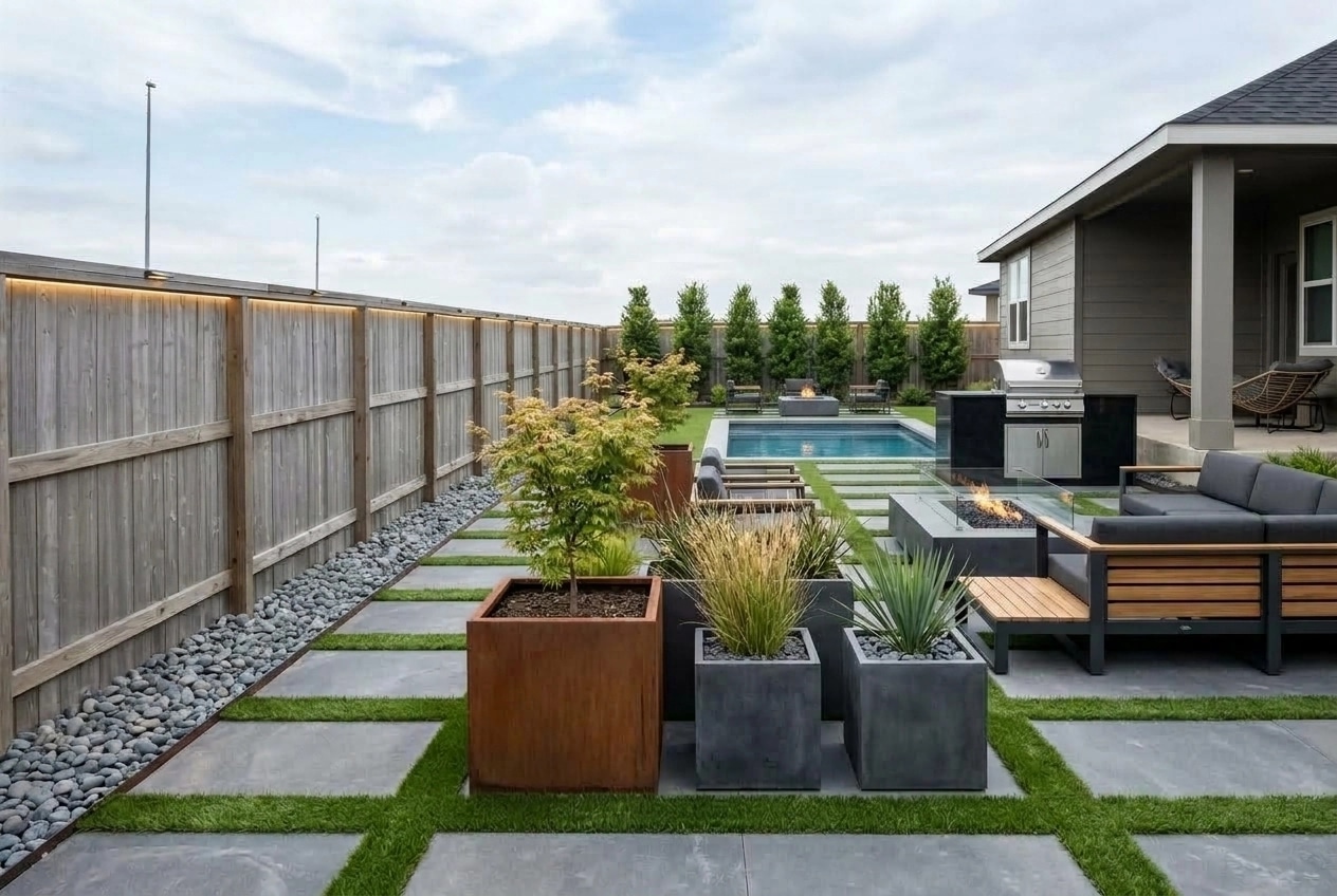 Landscape design in Contemporary Yard style — Yard by GenRoom AI