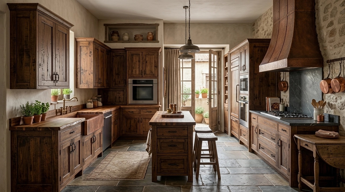 Rustic Kitchen design — interior photo by GenRoom AI