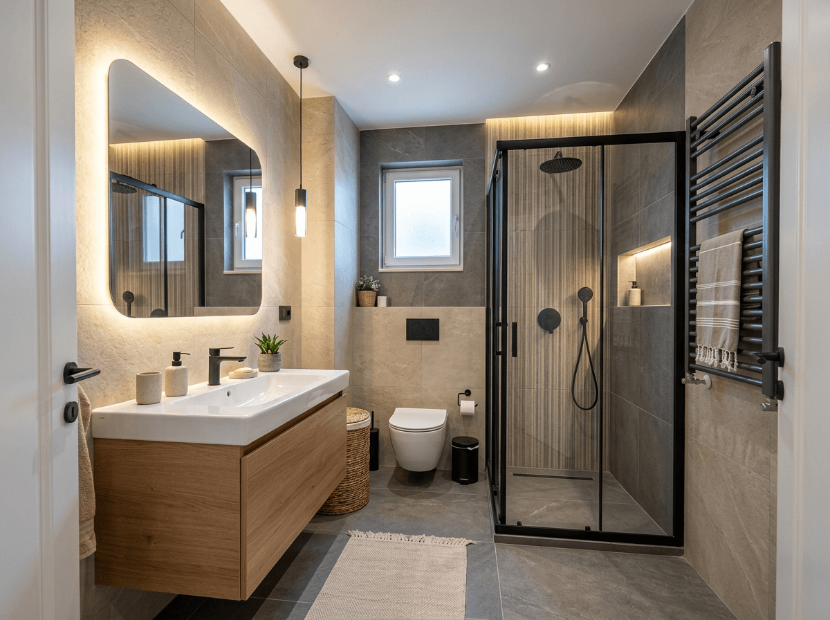Contemporary Bathroom design — interior photo by GenRoom AI