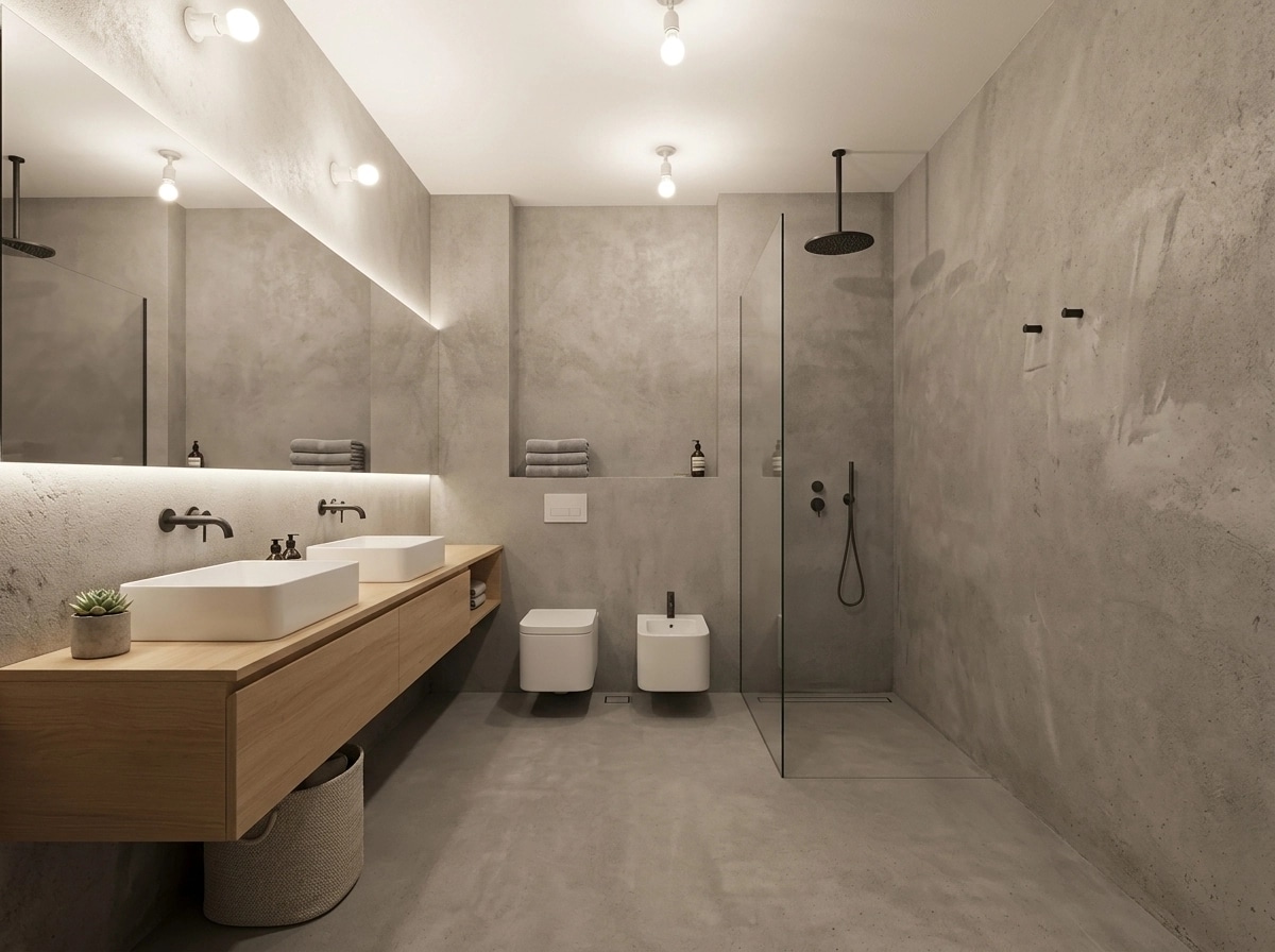 Bathroom interior in Minimalism style — photo by GenRoom AI