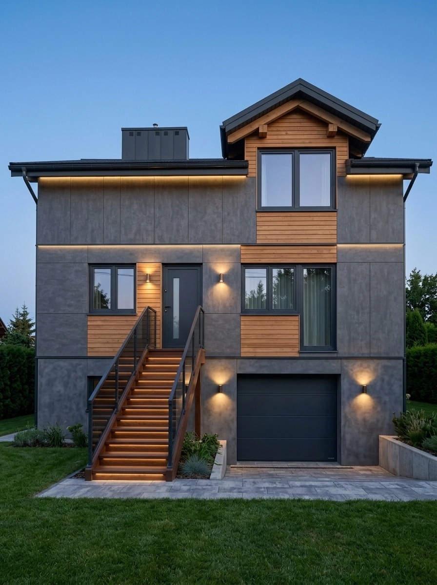 Contemporary Facade Fasad design — facade photo by GenRoom AI