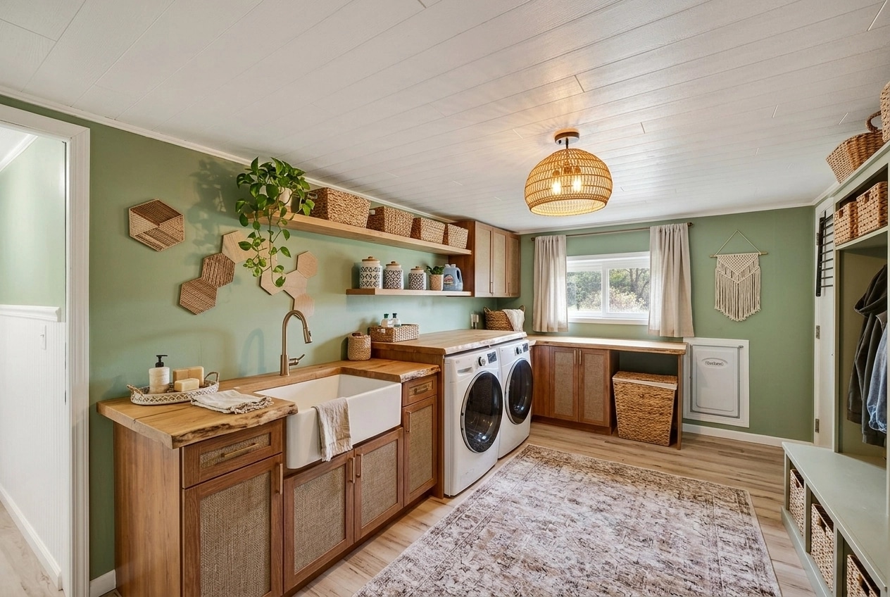 Interior design in Bohemian style — laundry by GenRoom AI