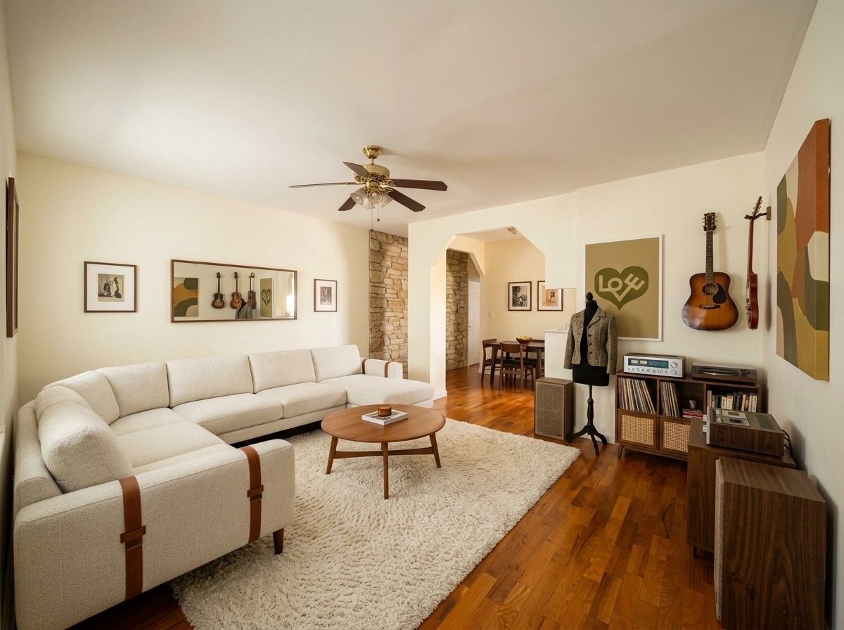 Interior design in Rustic style — Living Room by GenRoom AI