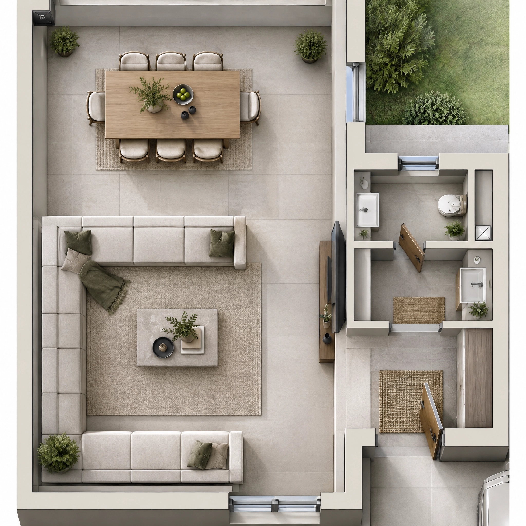 Interior design in Minimalism style — Living Room by GenRoom AI