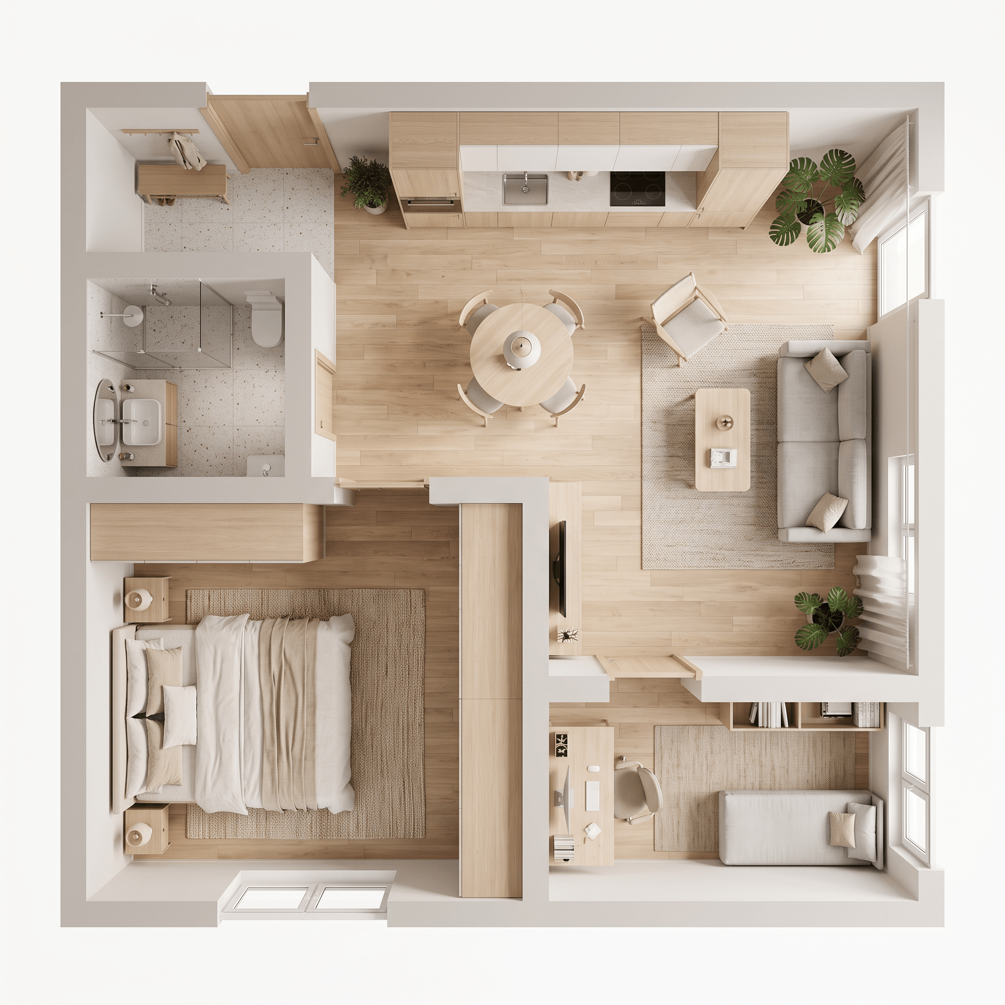 Interior design in Scandinavian style — Living Room by GenRoom AI