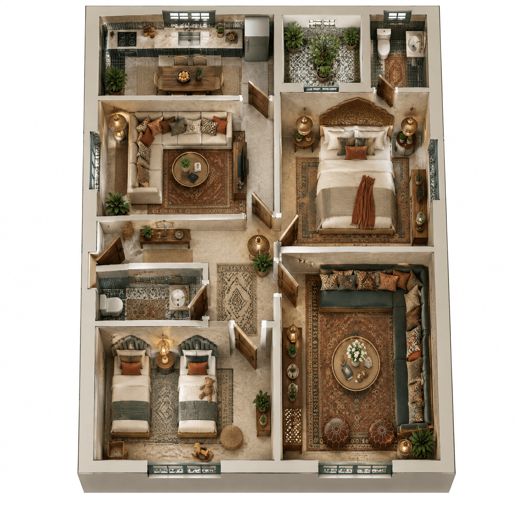 Interior design in Arabian / Moroccan style — Living Room by GenRoom AI