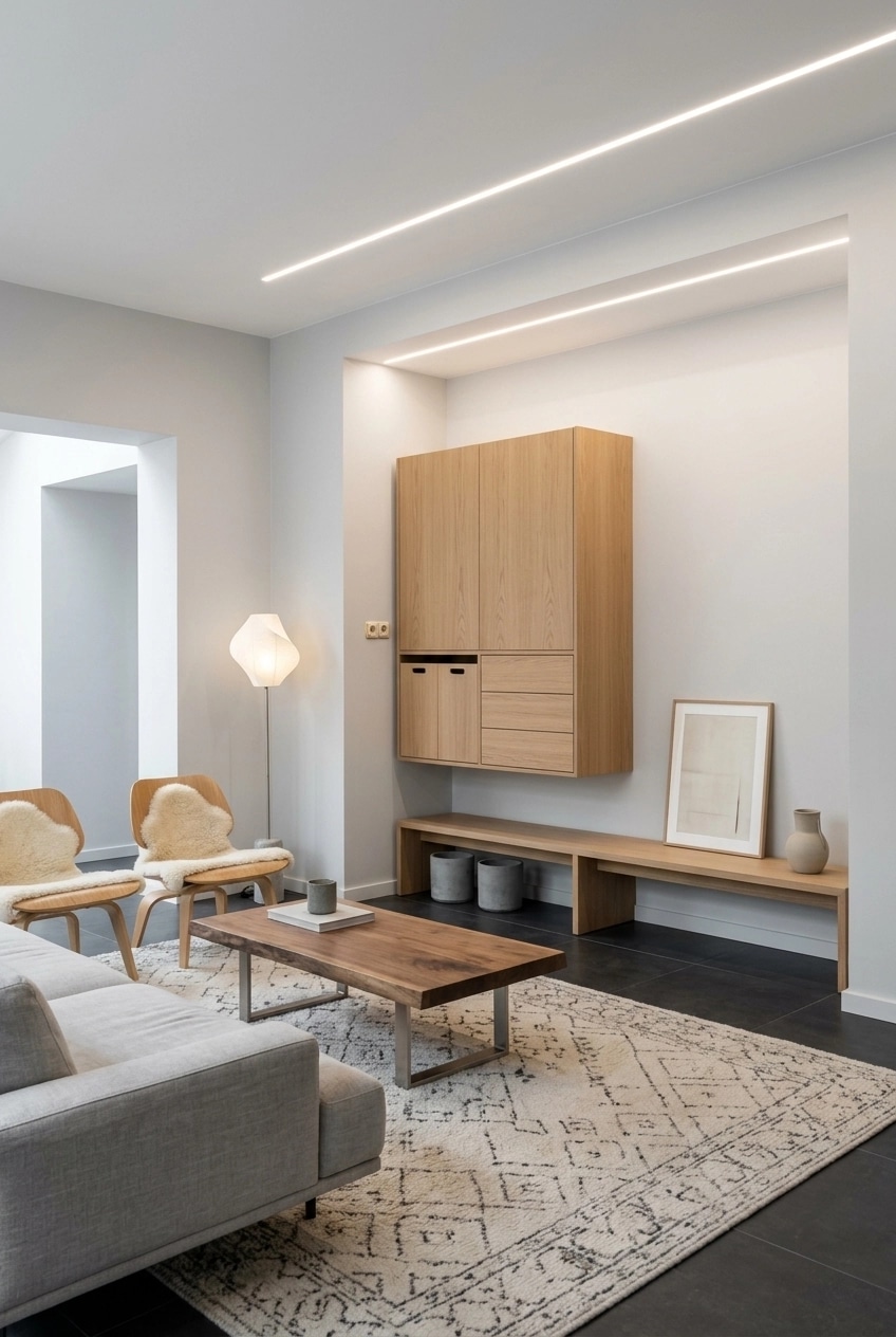 Minimalism Living Room design — interior photo by GenRoom AI