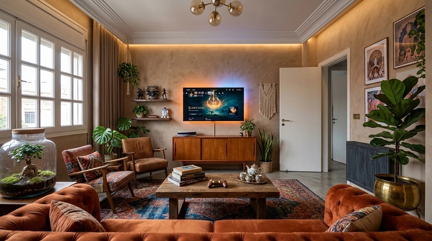 Interior design in Bohemian style — Living Room by GenRoom AI