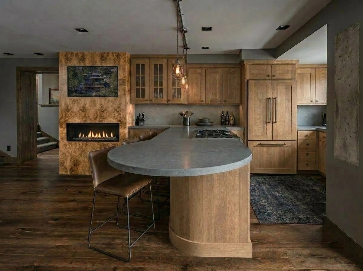 Interior desain di Loft / Industrial gaya — Dapur oleh GenRoom AI