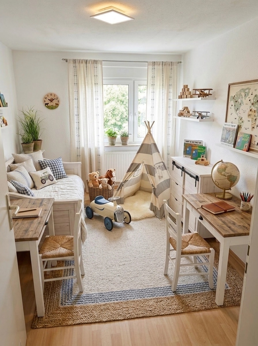 Modern Farmhouse Kids Room design — interior photo by GenRoom AI