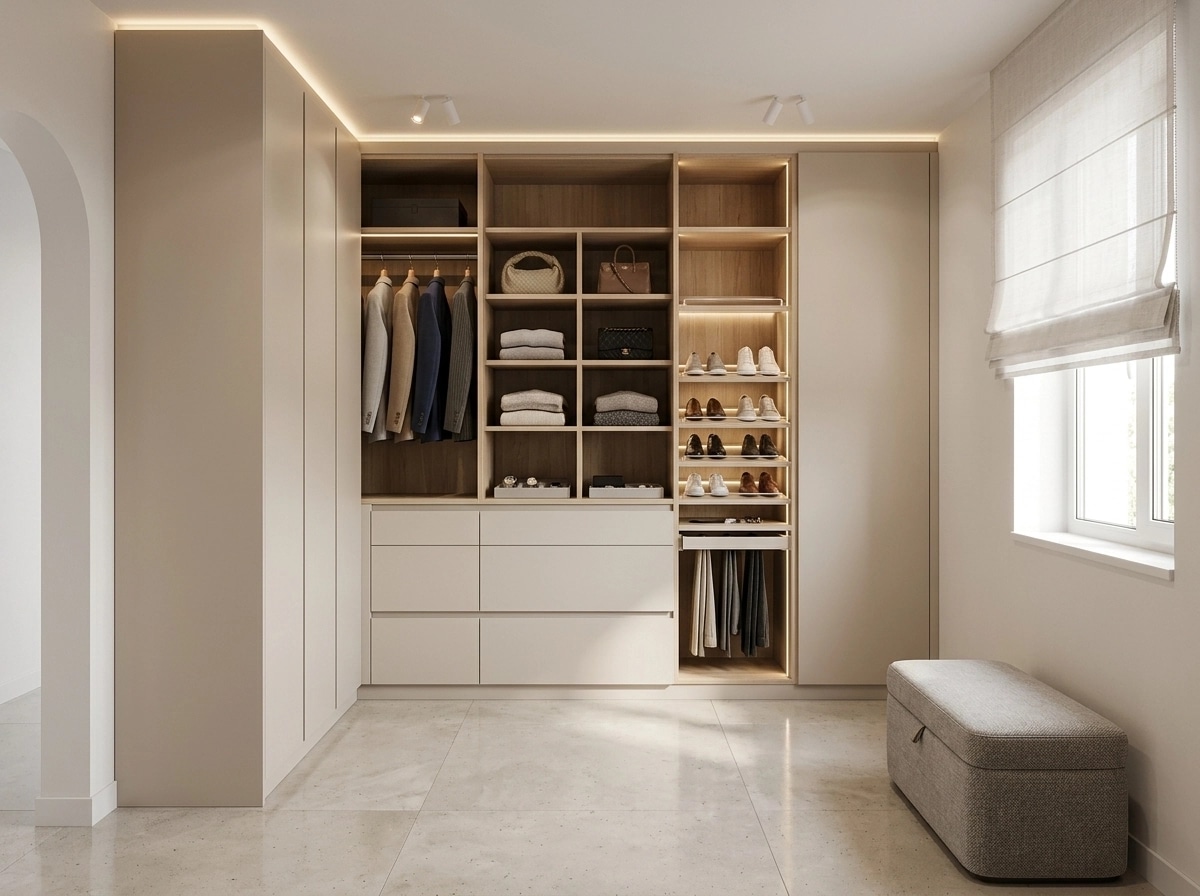 Interior design in Minimalism style — wardrobe by GenRoom AI