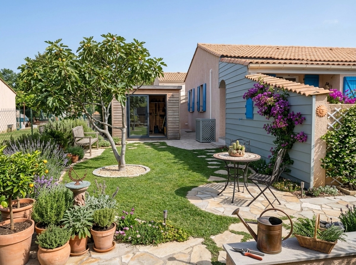 Landscape design in Mediterranean Yard style — Yard by GenRoom AI