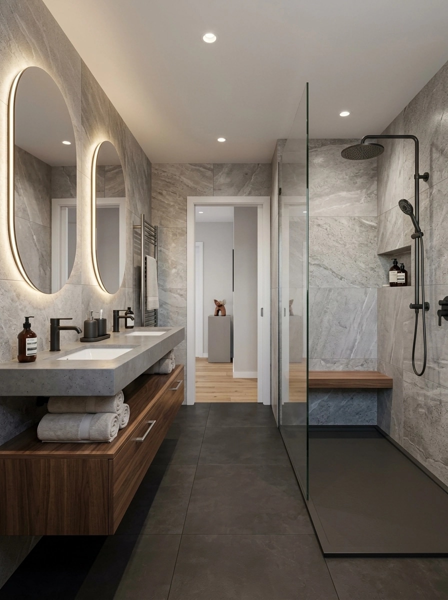 Contemporary Bathroom design — interior photo by GenRoom AI