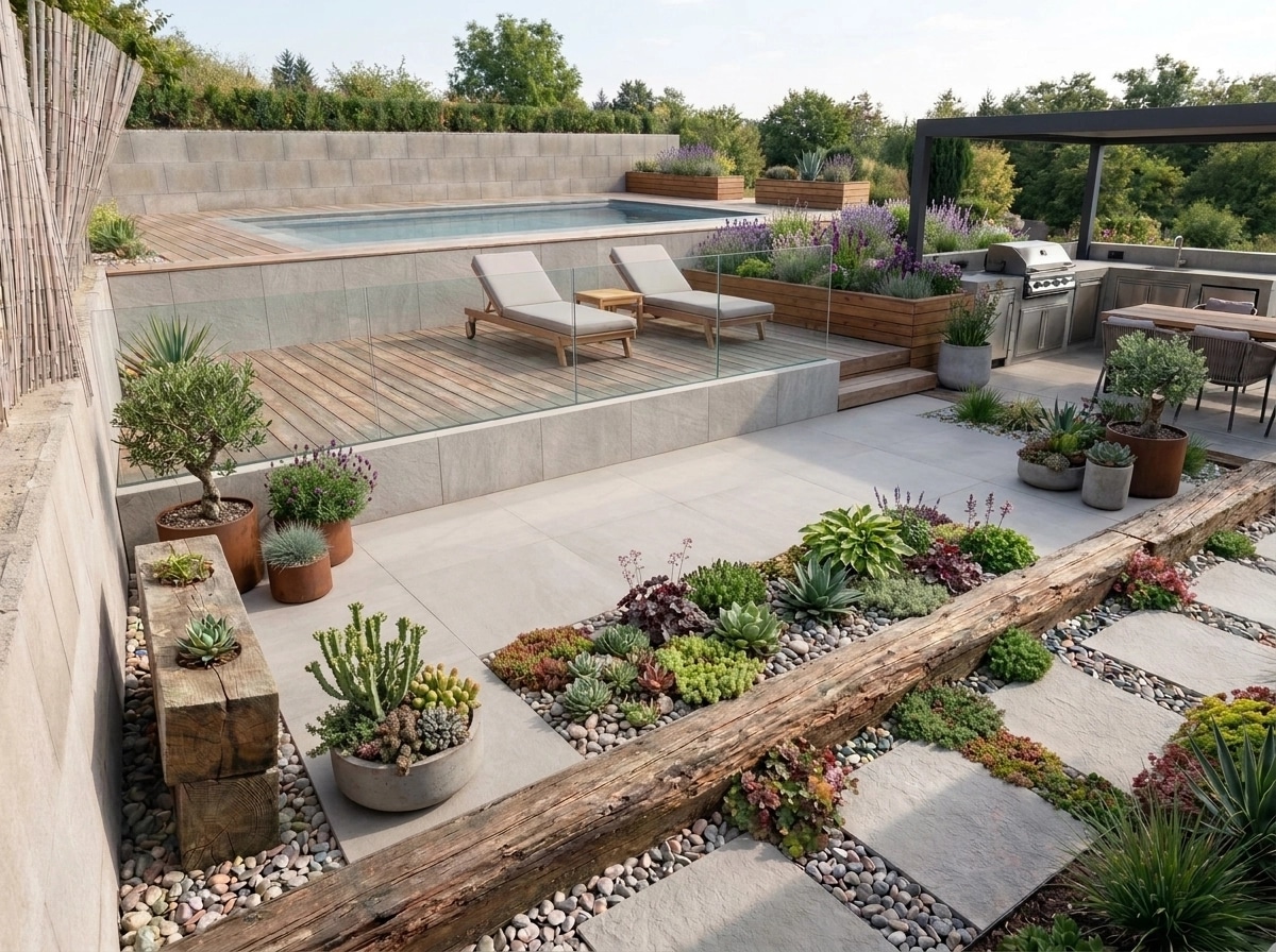 Landscape design in Contemporary Yard style — Yard by GenRoom AI