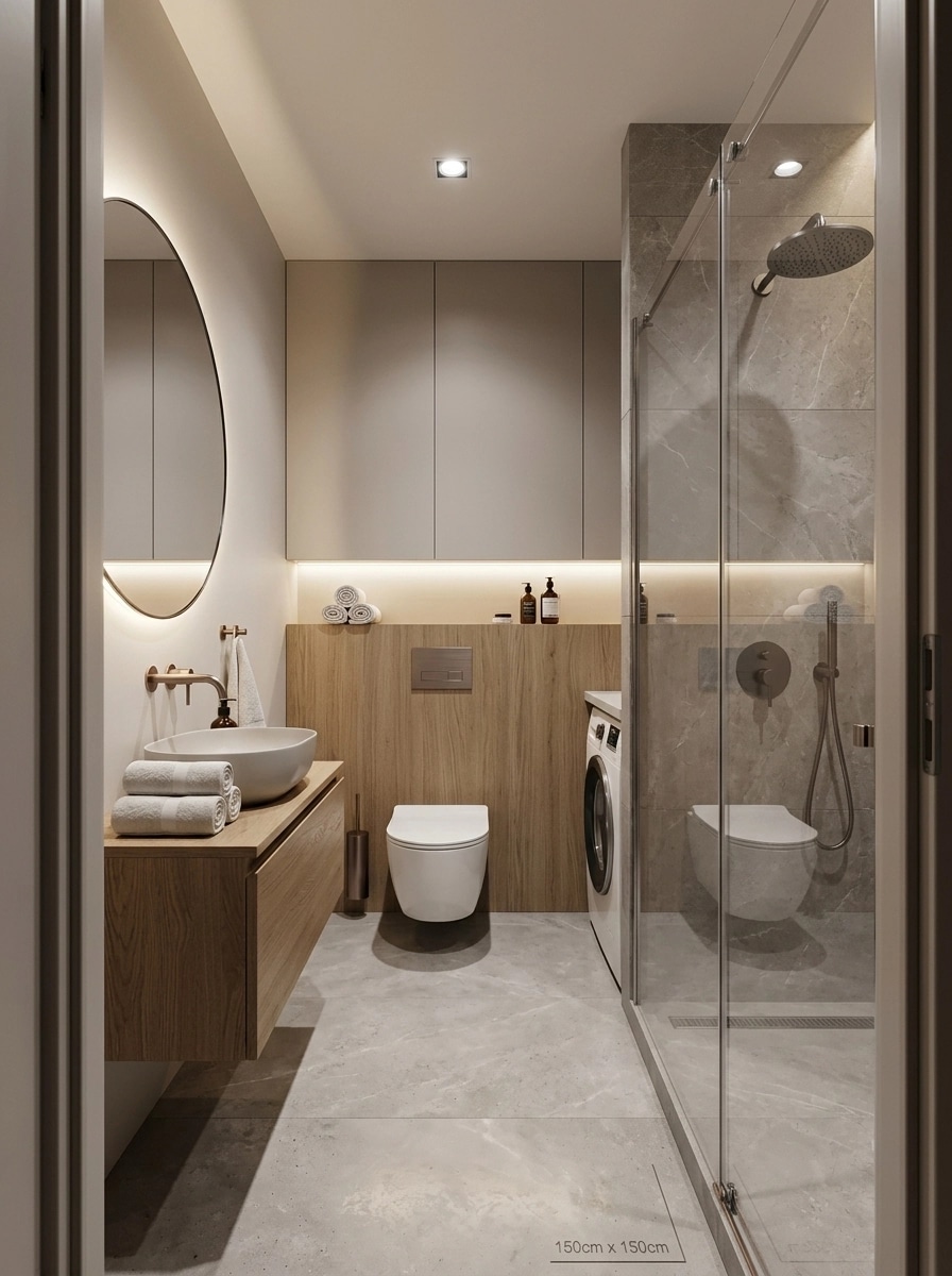 Contemporary Bathroom design — interior photo by GenRoom AI