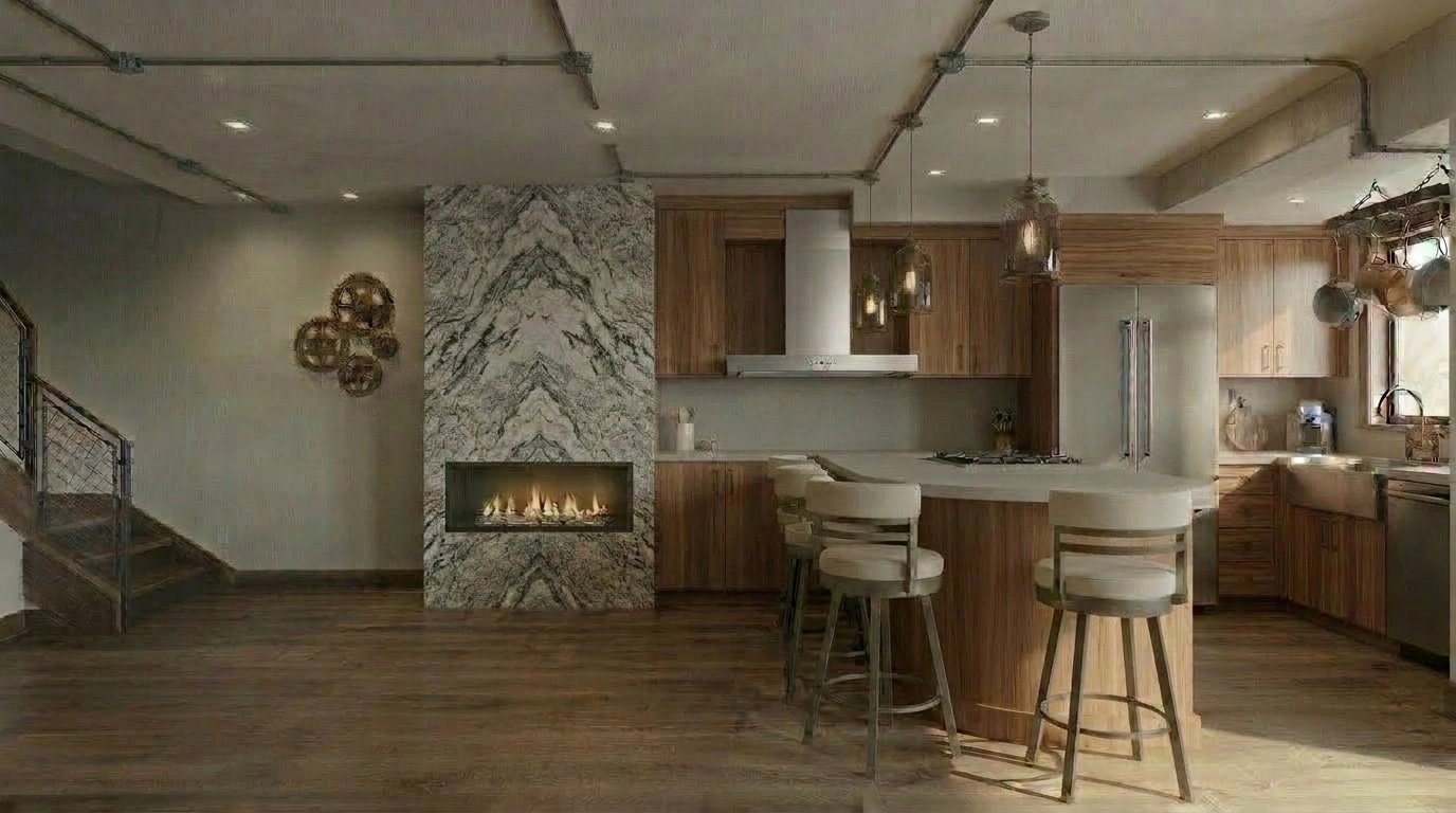 Interior design in Loft / Industrial style — Kitchen by GenRoom AI