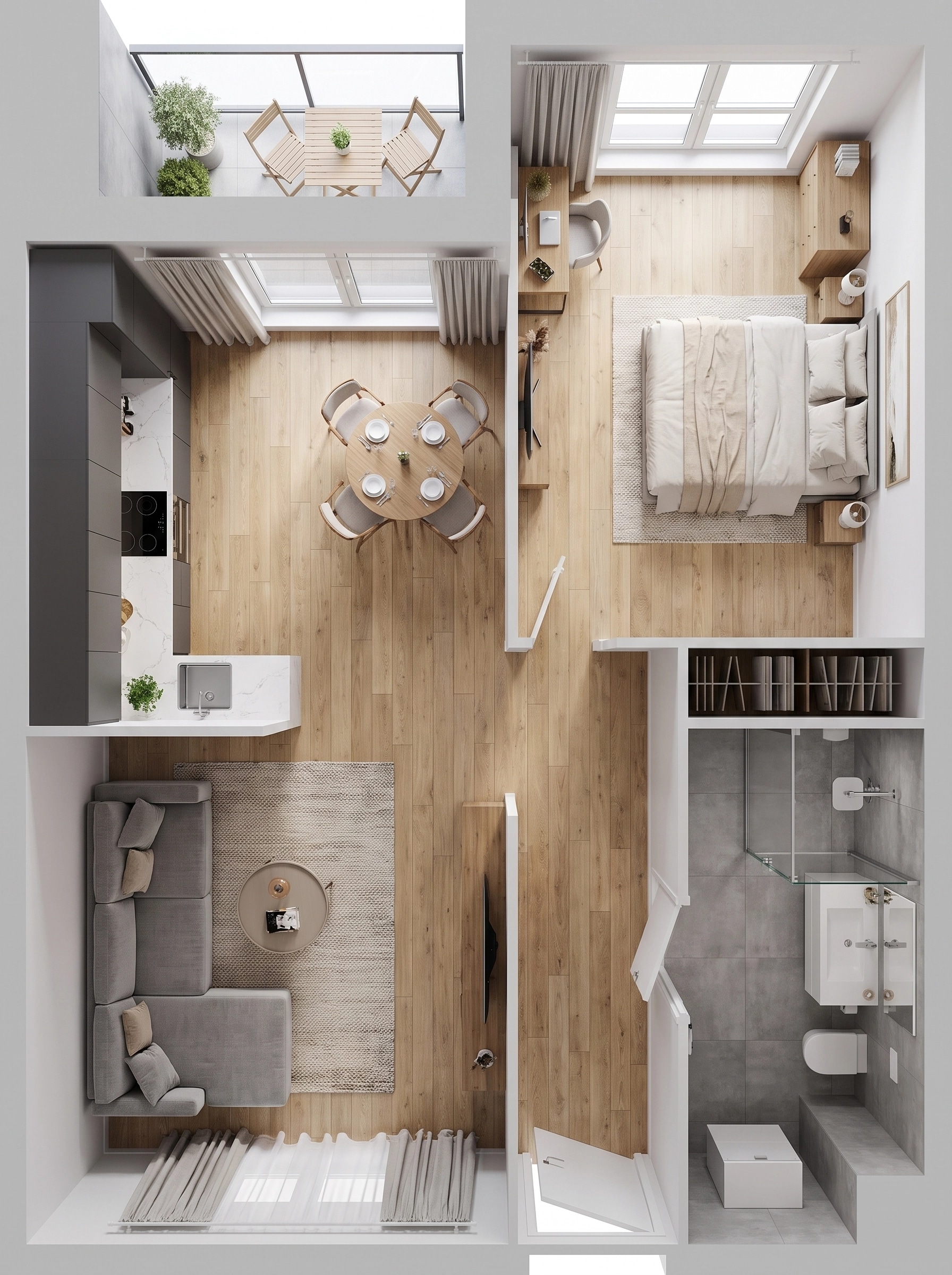 Interior design in Contemporary style — Living Room by GenRoom AI