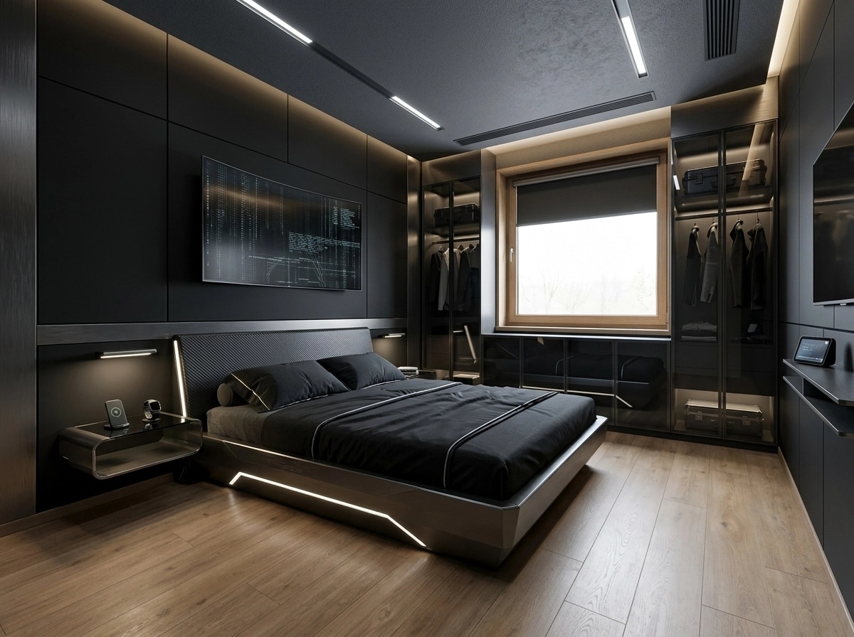 Blacktec Bedroom design — interior photo by GenRoom AI