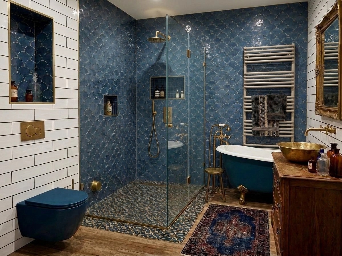 Eclectic Bano design — interior photo by GenRoom AI