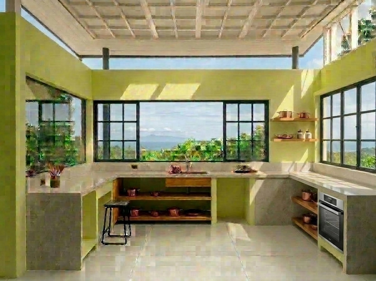 Kitchen interior in Biophilic style — photo by GenRoom AI
