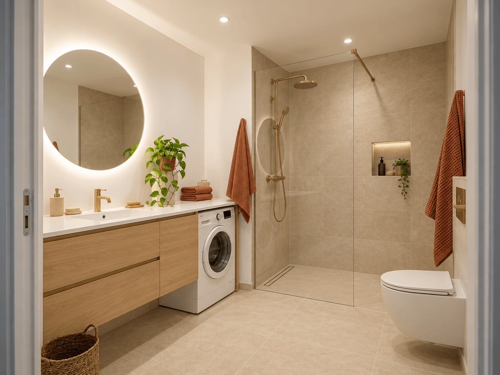 Contemporary Bathroom design — interior photo by GenRoom AI
