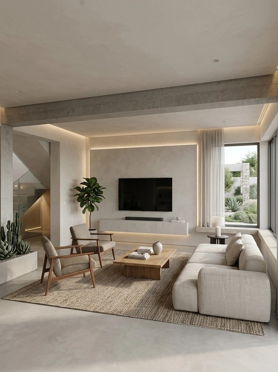 Minimalism Living Room design — interior photo by GenRoom AI