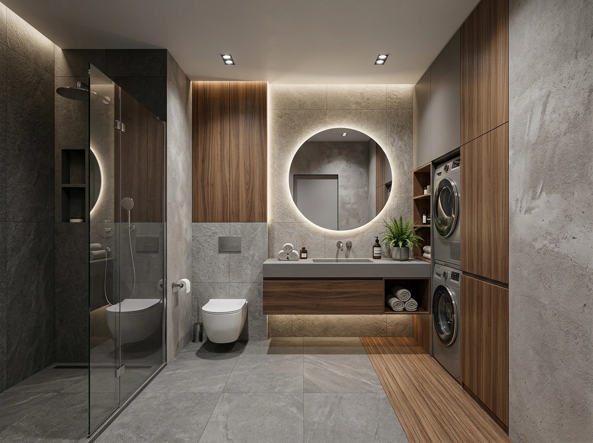 Bathroom interior in Contemporary style — photo by GenRoom AI