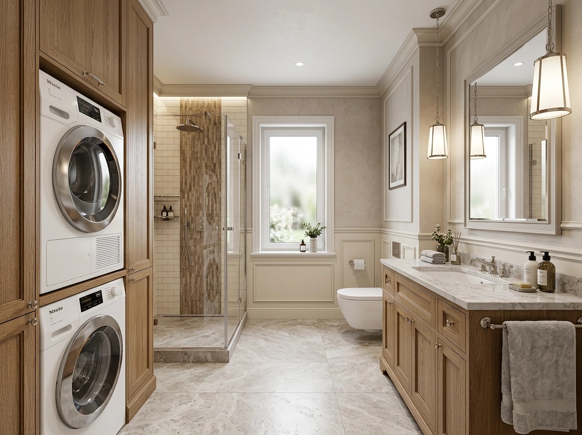 Bathroom interior in Transitional style — photo by GenRoom AI
