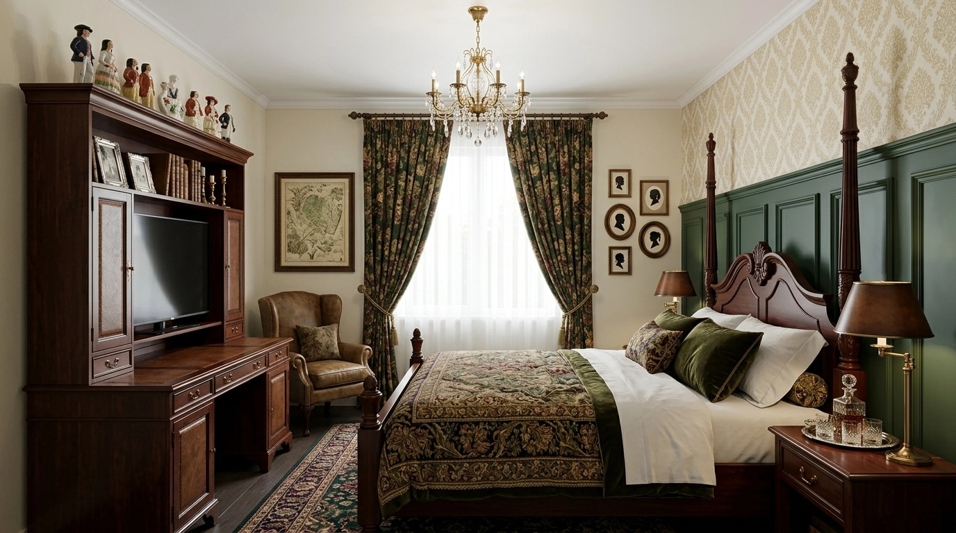 Interior design in British style — Bedroom by GenRoom AI