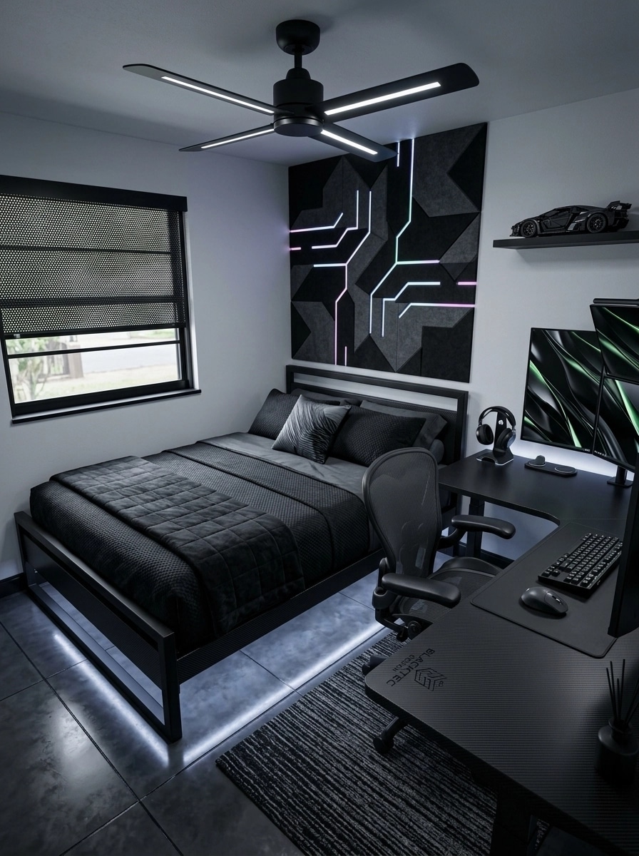 Interior design in Blacktec style — Bedroom by GenRoom AI