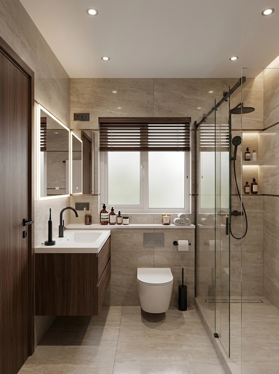 Contemporary Bathroom design — interior photo by GenRoom AI