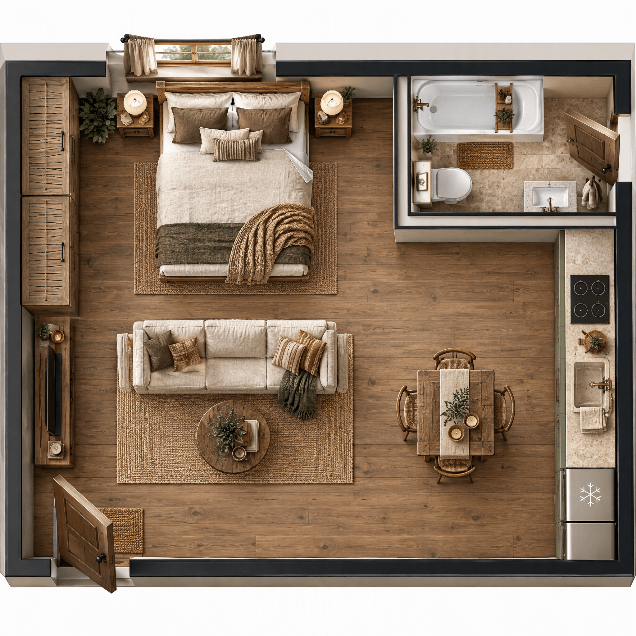 Design d'intérieur en style Rustic — Salon par GenRoom AI