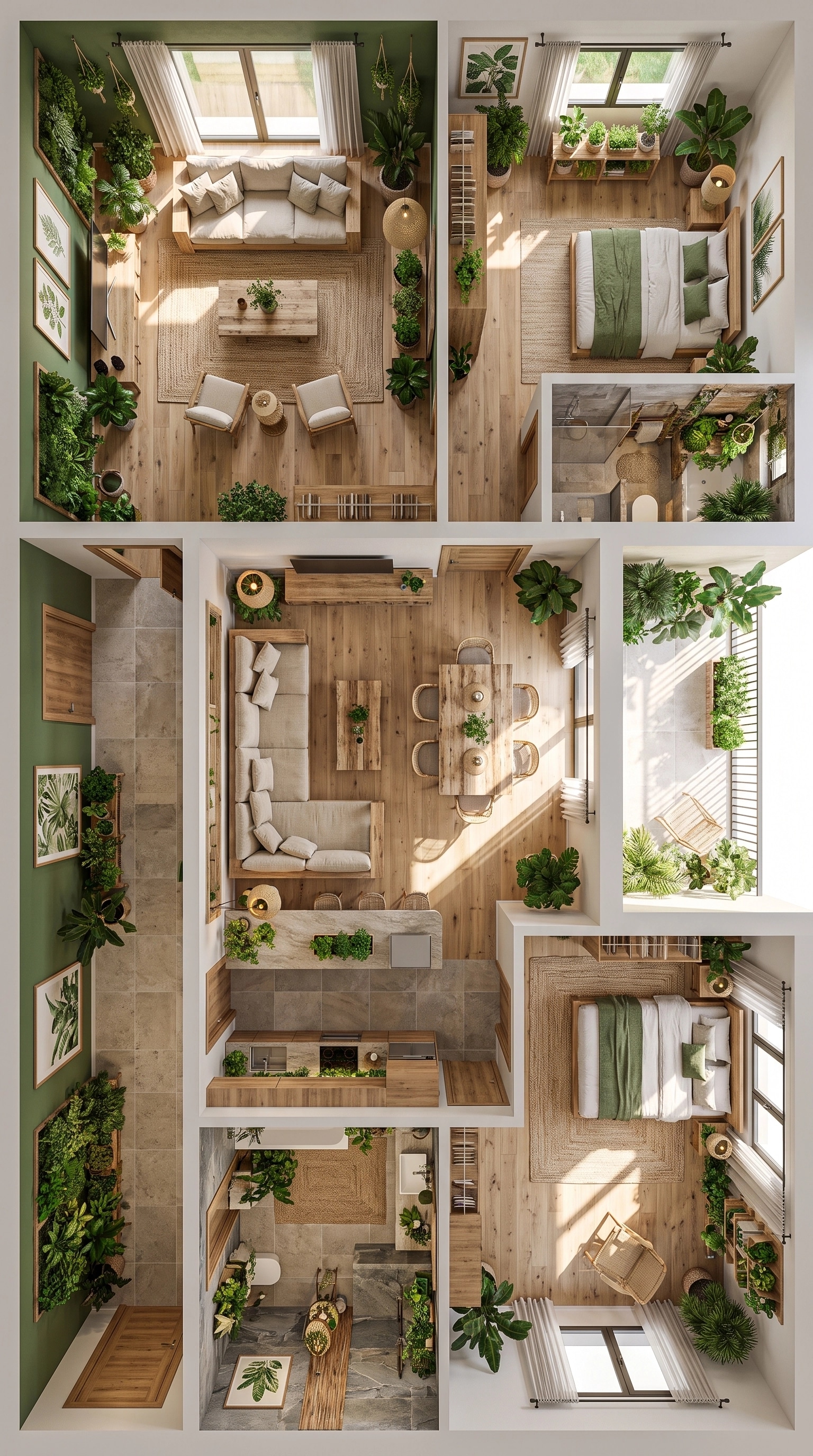 Interior design in Biophilic style — Living Room by GenRoom AI