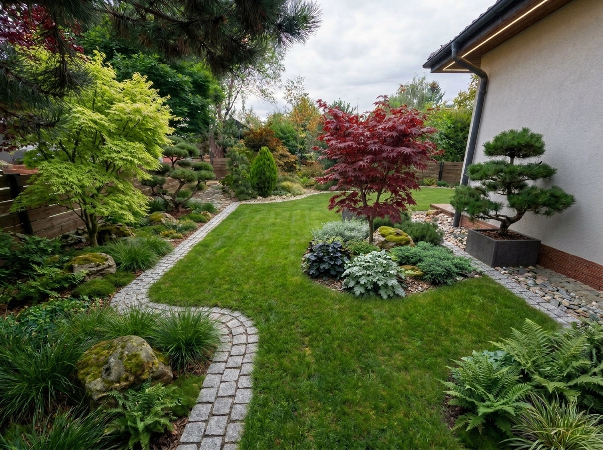 Landscape design in Scandinavian Garden style — Yard by GenRoom AI