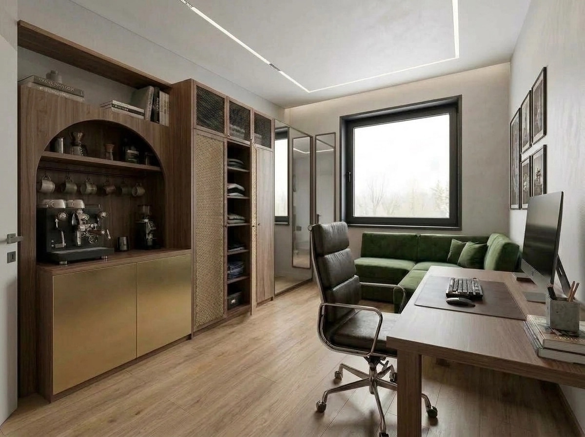 Interior design in Loft / Industrial style — home_office by GenRoom AI