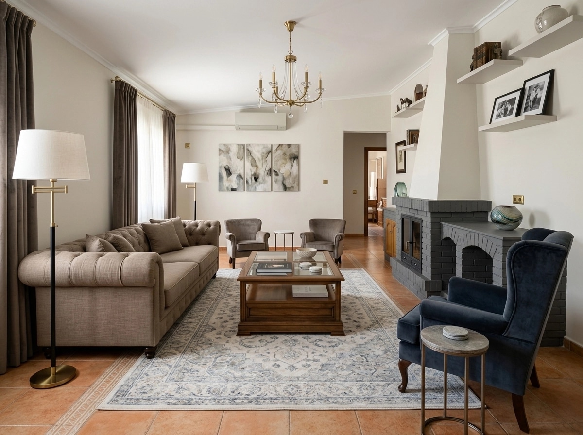 Transitional Living Room design — interior photo by GenRoom AI