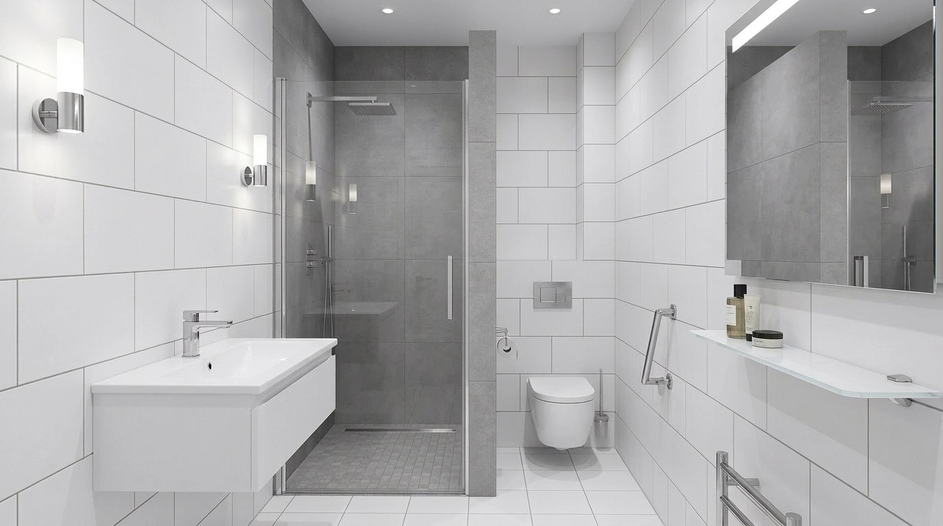 Bauhaus Bathroom design — interior photo by GenRoom AI