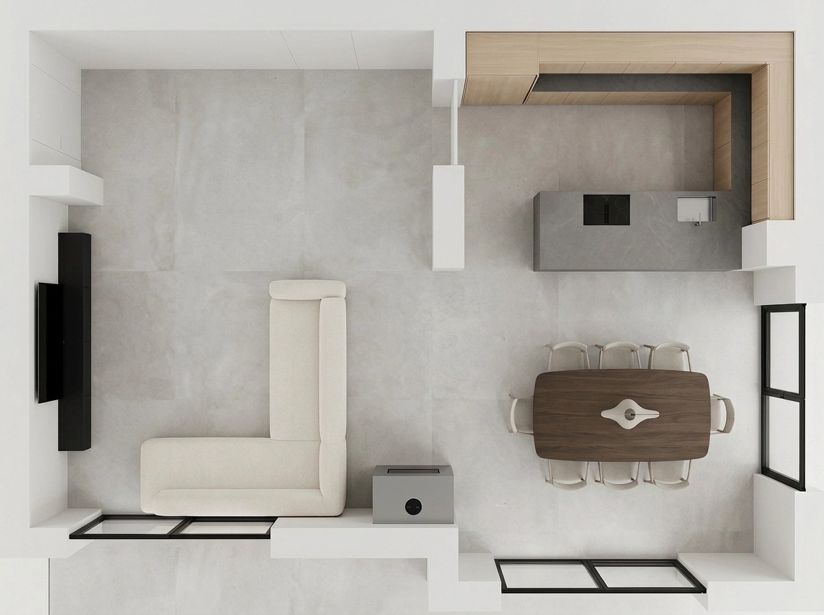 Interior design in Minimalism style — Living Room by GenRoom AI