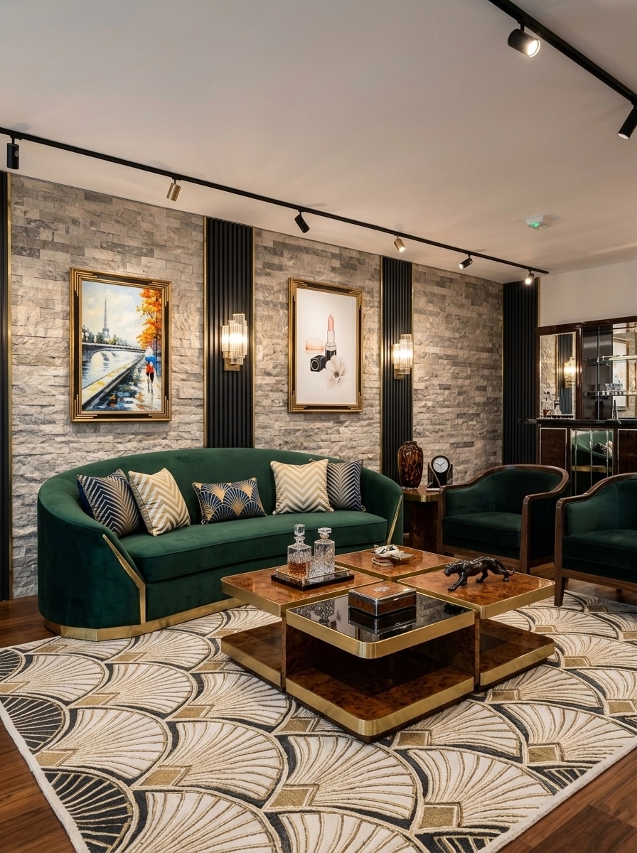 Art Deco Living Room design — interior photo by GenRoom AI