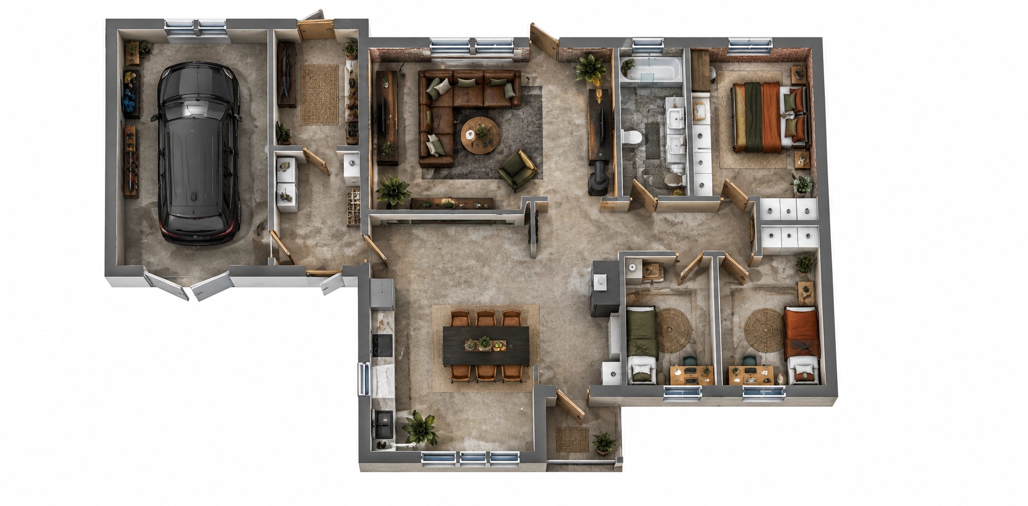 Interior design in Loft / Industrial style — Living Room by GenRoom AI