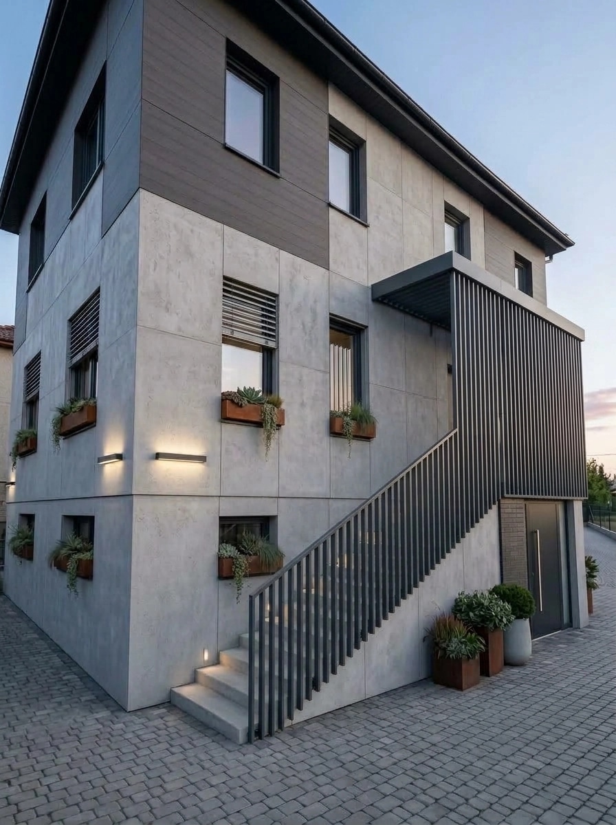 Contemporary Facade Fachada design — facade photo by GenRoom AI