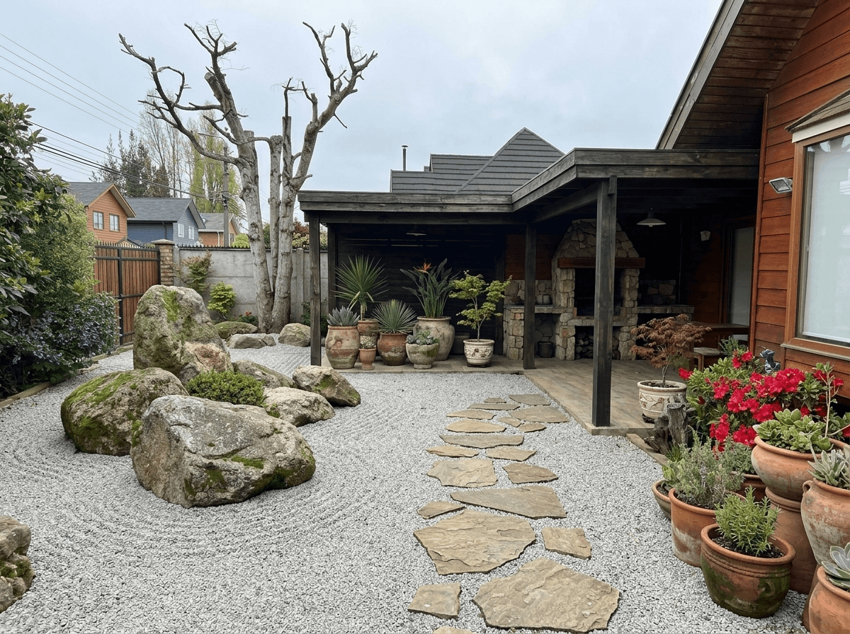 Landscape design in Japanese Garden style — Yard by GenRoom AI